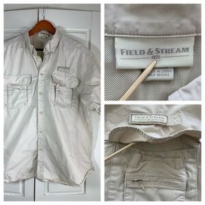 Field‎ & Stream Fishing Shirt Mens Large Vented Button Up Short Sleeve Outdoor